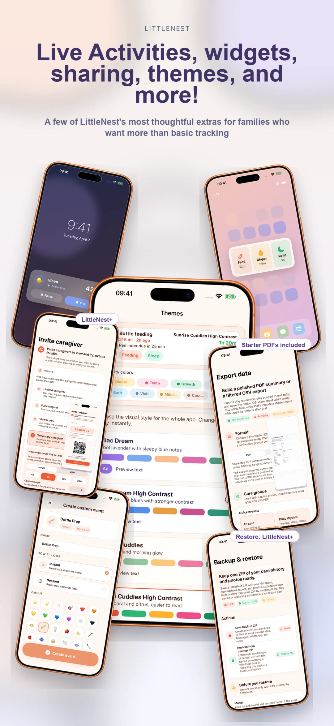 Custom event types, themes, Live Activities, widgets, and more